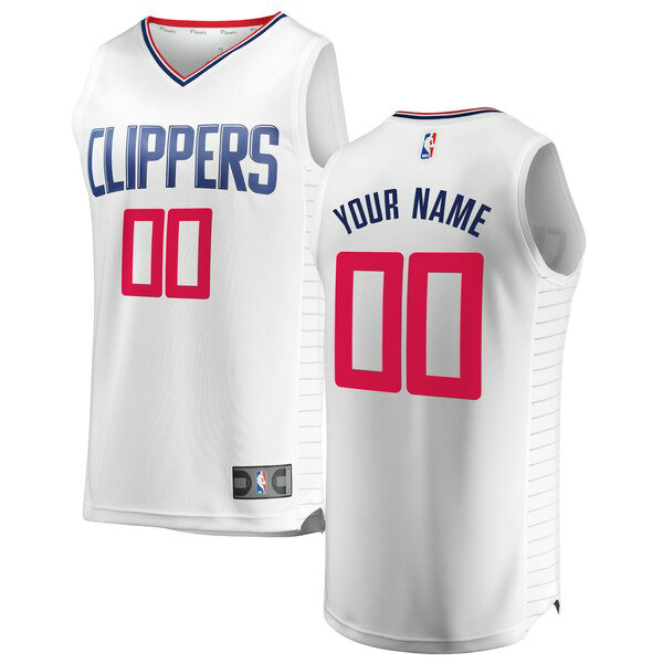 Maillot Los Angeles Clippers Homme Custom 0 Association Edition Blanc